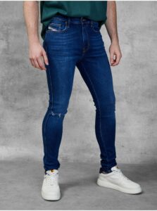 Tmavě modré pánské skinny fit džíny
