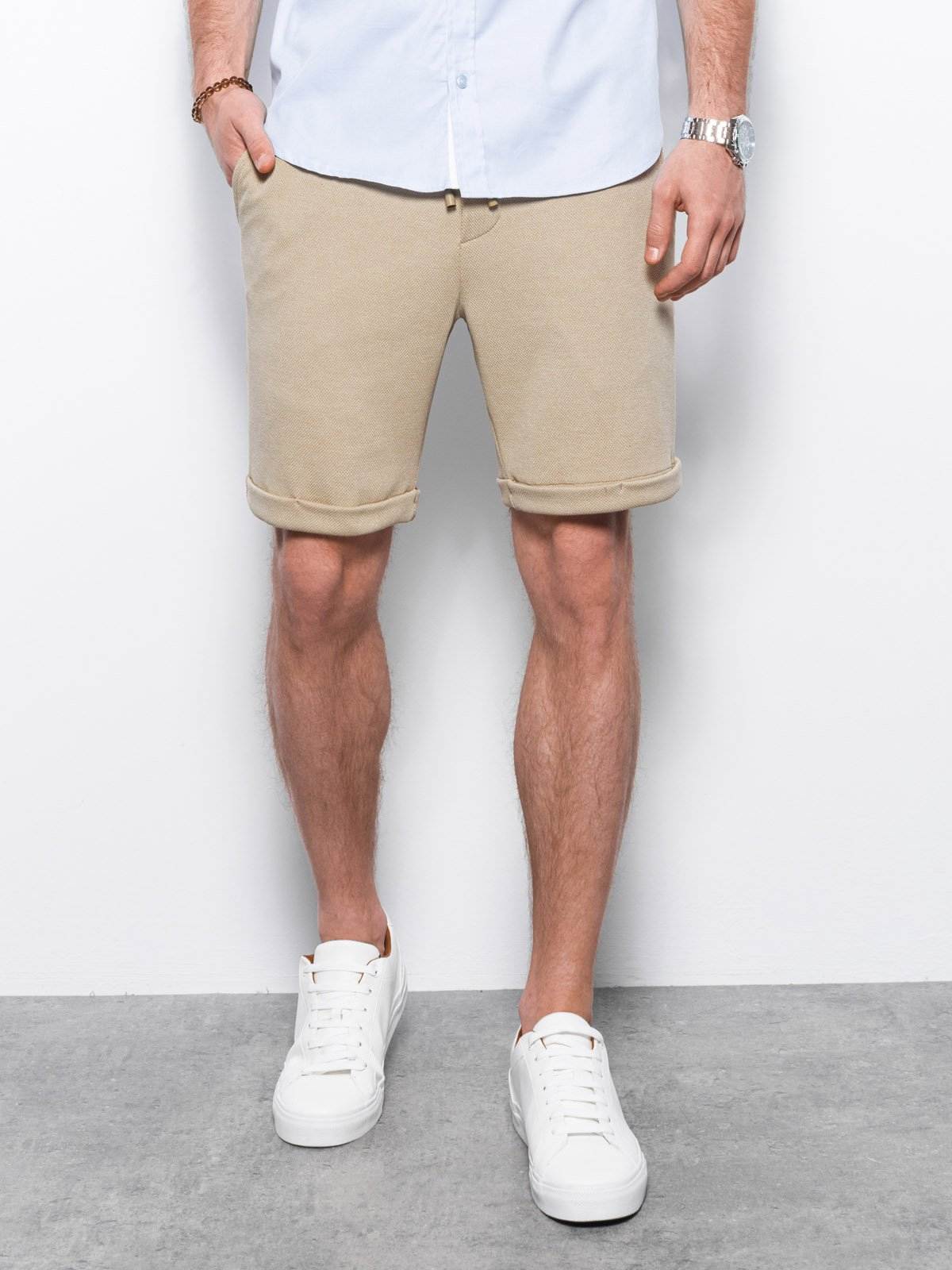Ombre Men's knit shorts with elastic