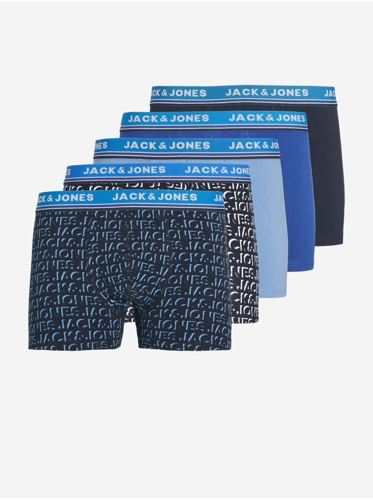 Sada pěti pánských boxerek v modré barvě Jack
