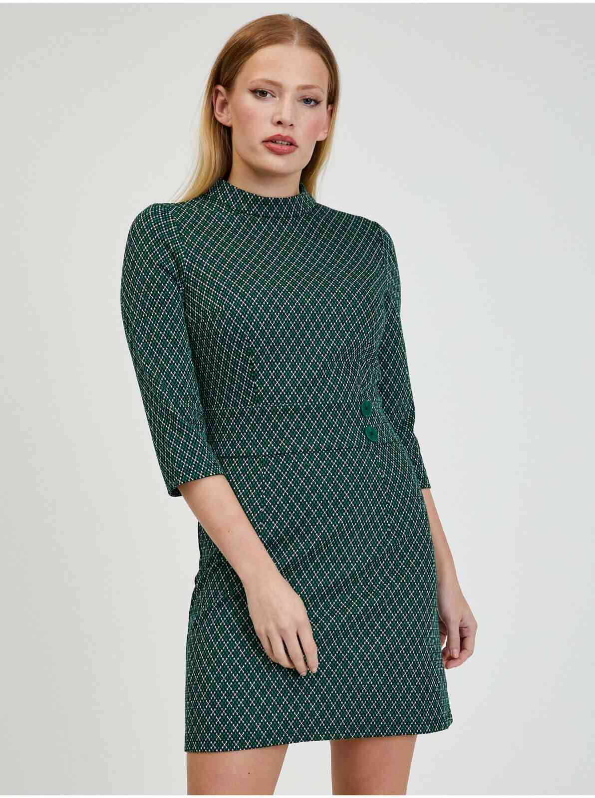 Orsay Zelené dámské vzorované šaty