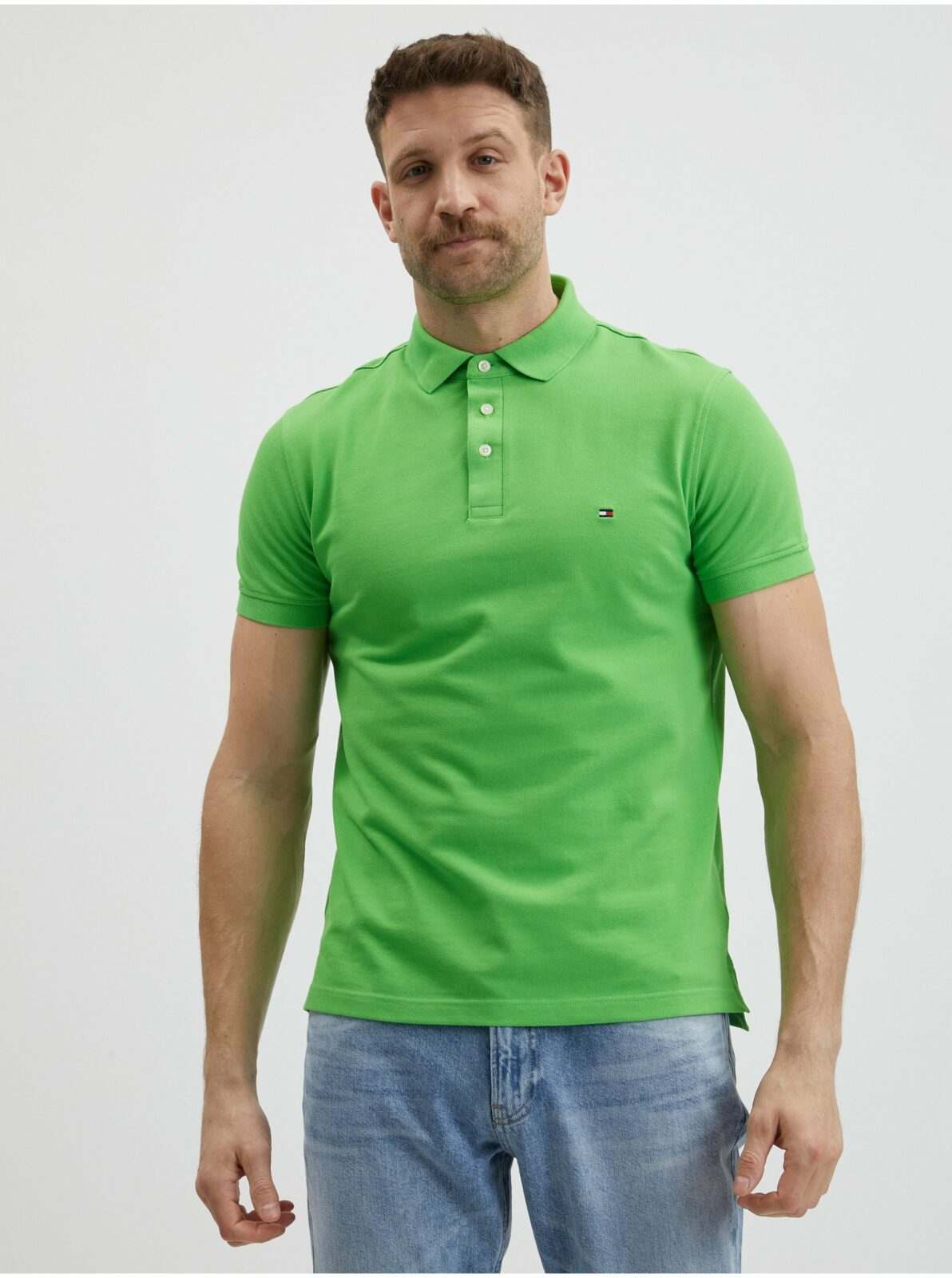 Zelené pánské polo tričko Tommy Hilfiger