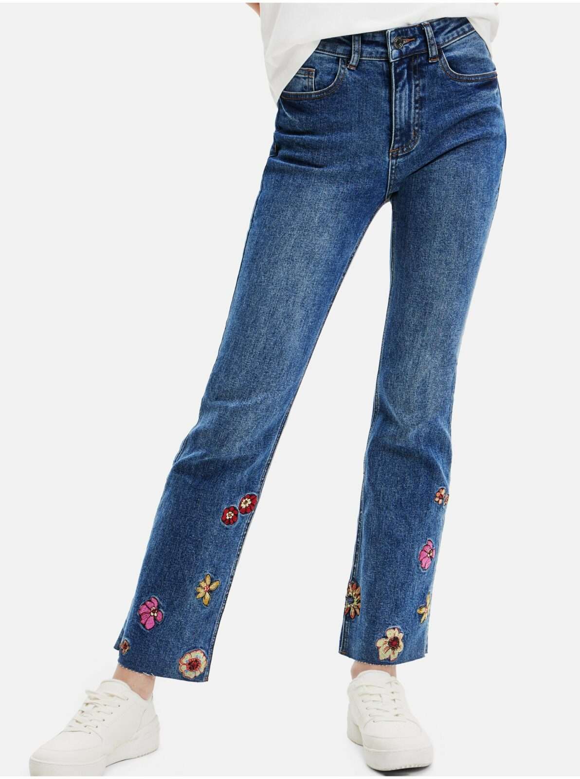 Modré dámské flared fit džíny kalhoty