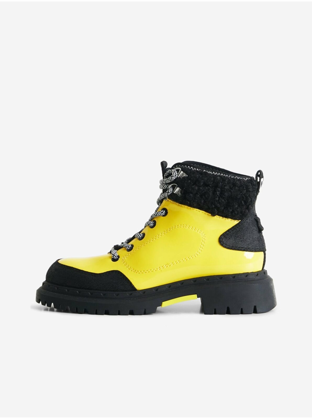 Černo-žluté dámské kotníkové boty Desigual Trekking