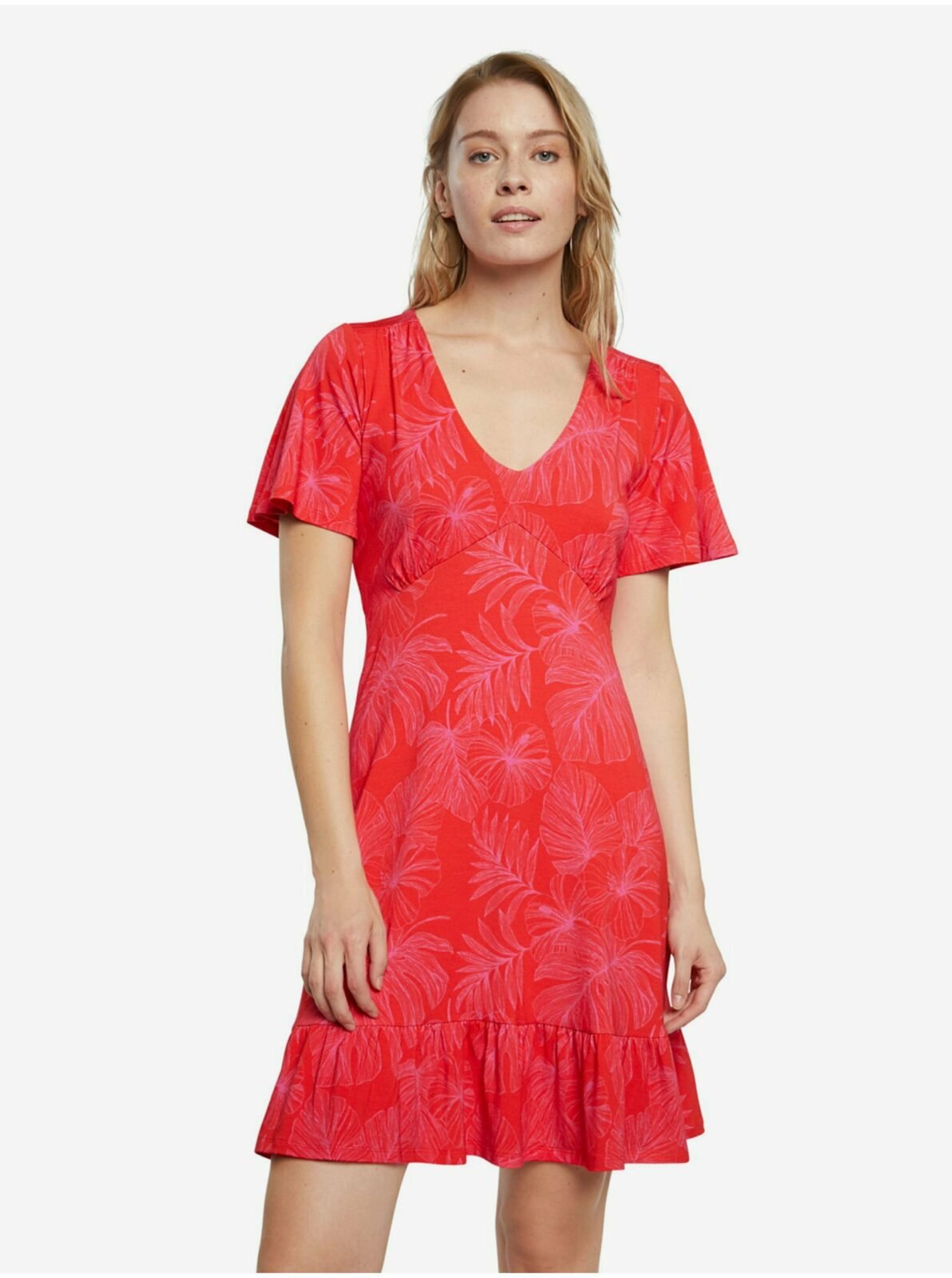 Červené áčkové šaty Desigual Vest