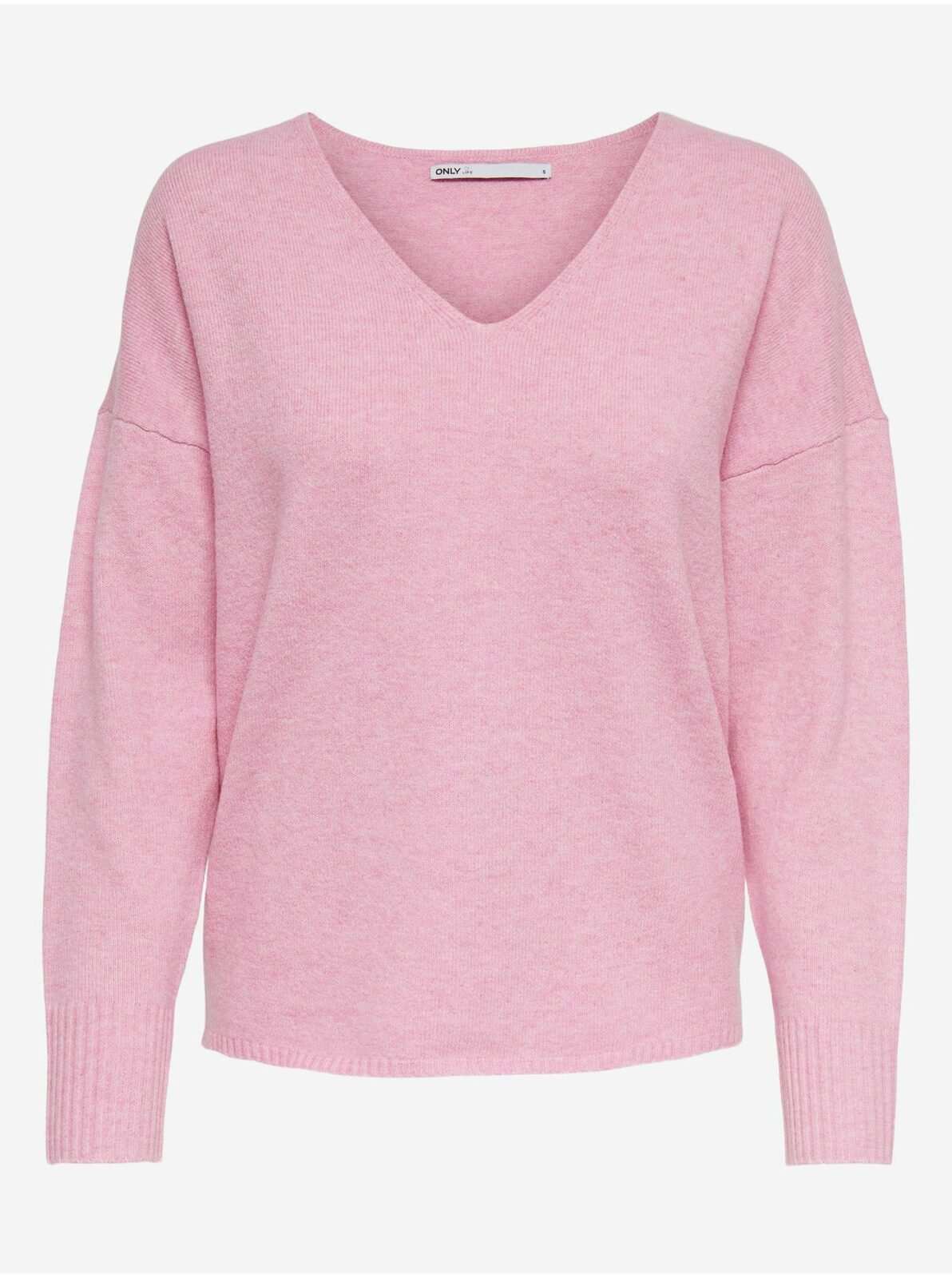 Růžový dámský lehký volný svetr ONLY