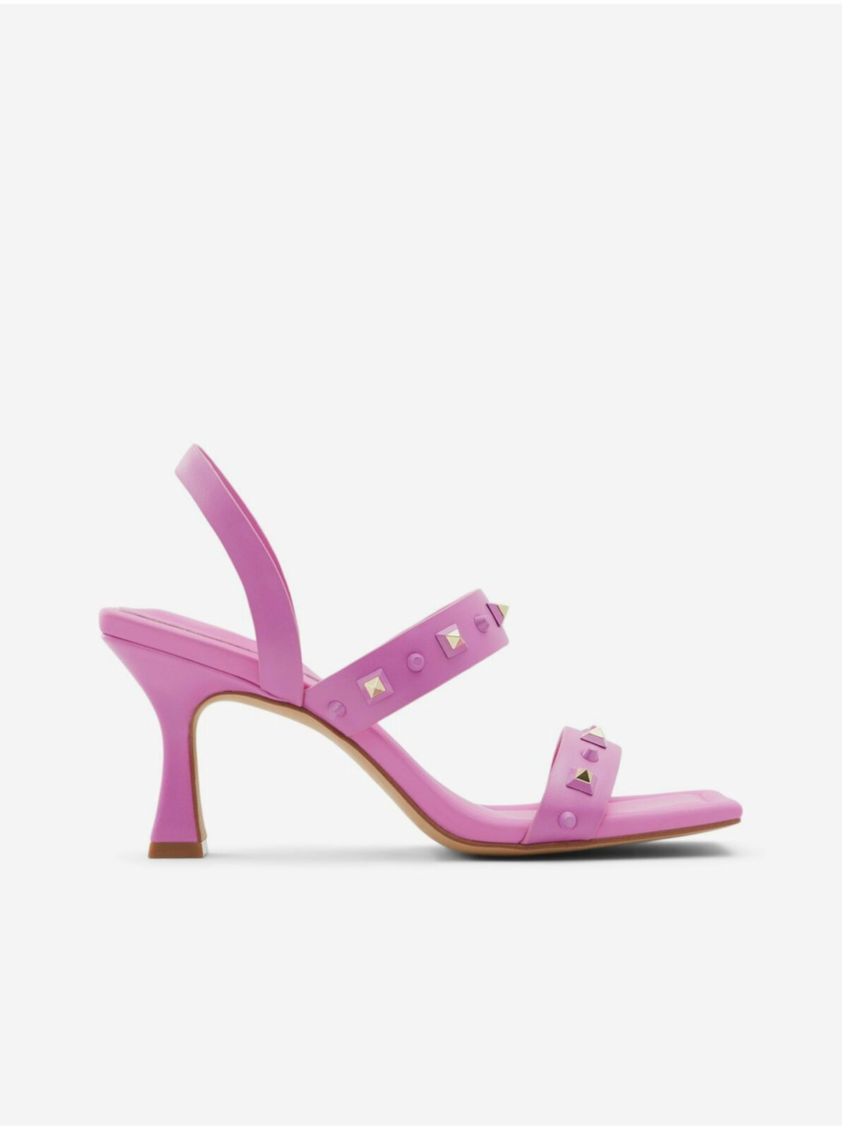 Tmavě růžové dámské sandály na podpatku