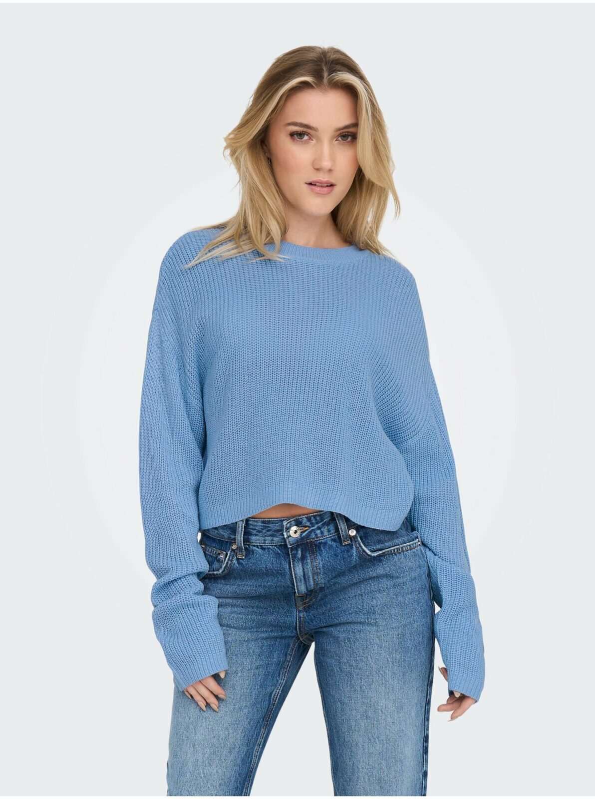 Modrý dámský cropped svetr ONLY