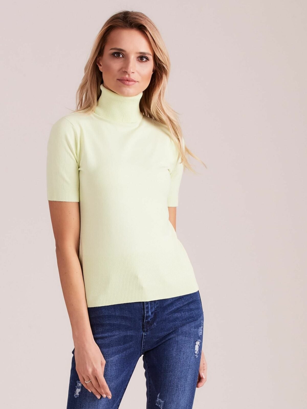Light green sweater with short