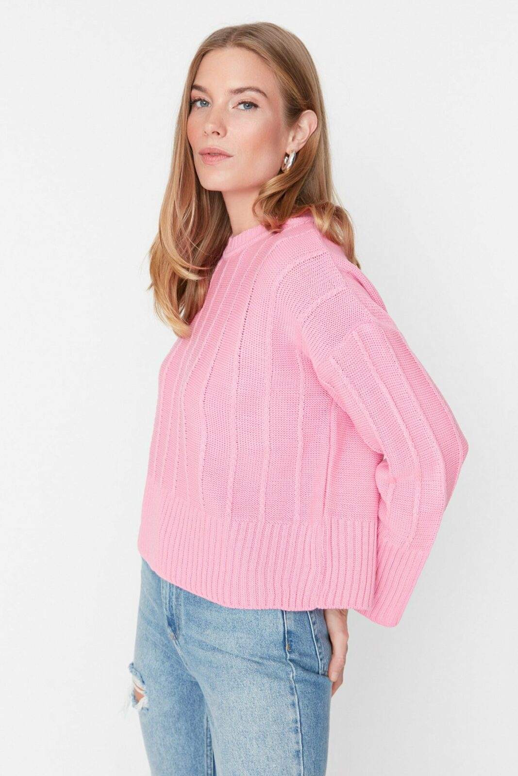 Trendyol Pink Oversize Knitwear